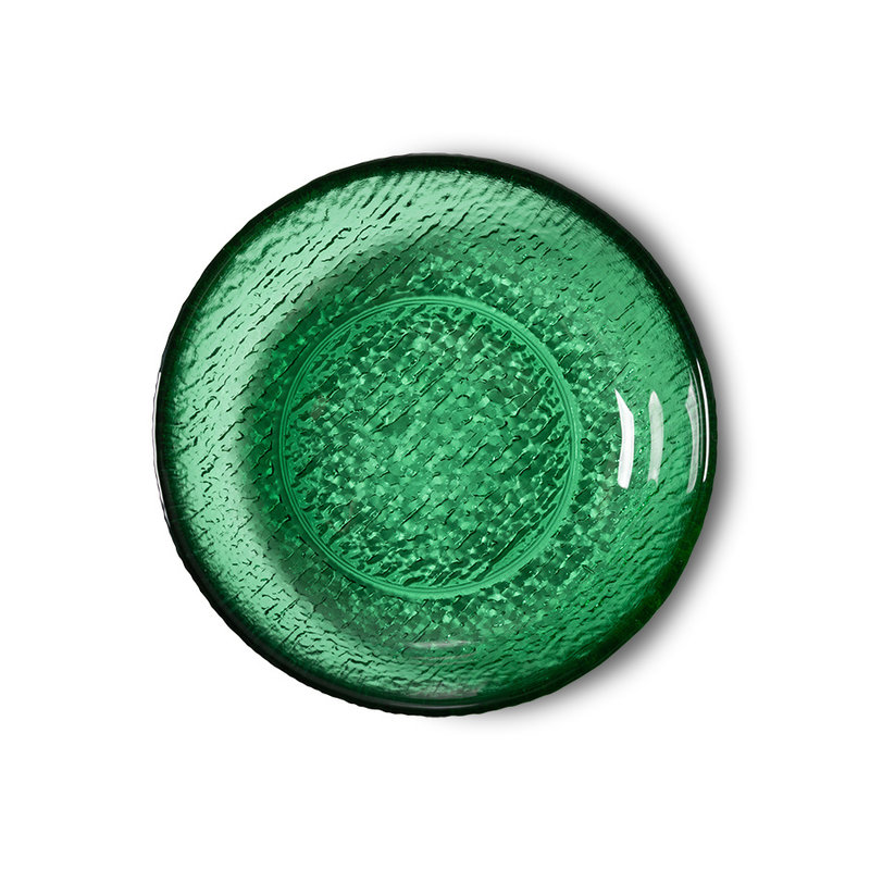 HKliving-collectie the emeralds: glass dessert bowl, green
