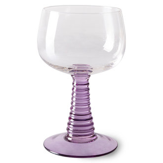 HKliving swirl wine glass high, purple