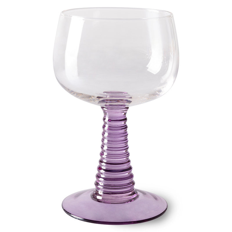 HKLIVING-collectie swirl wine glass high, purple