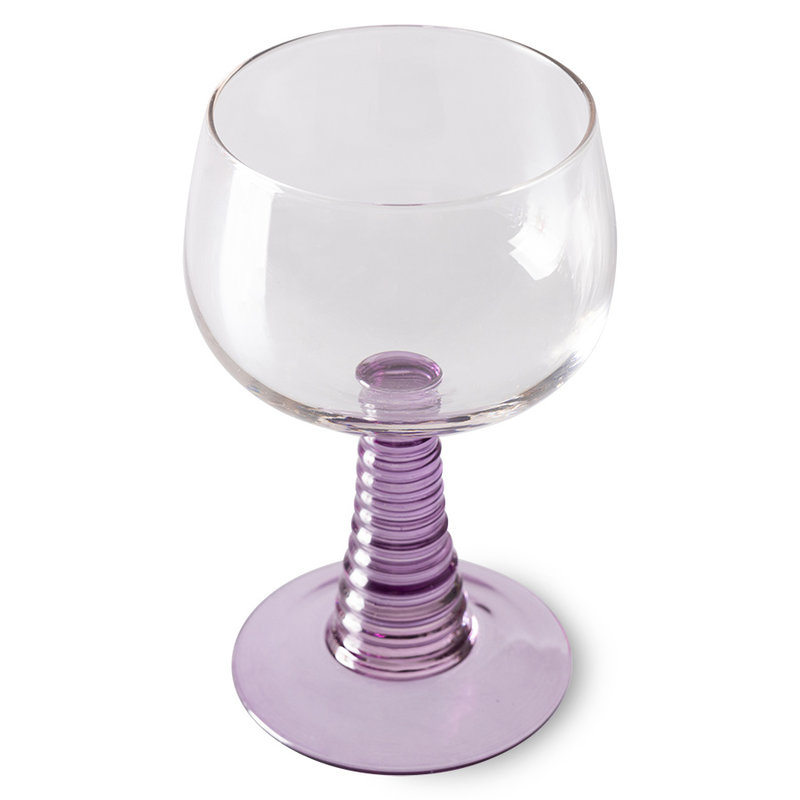 HKliving-collectie swirl wine glass high, purple