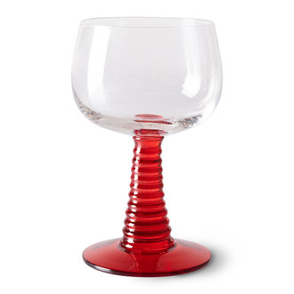 HKLIVING swirl wine glass high, red