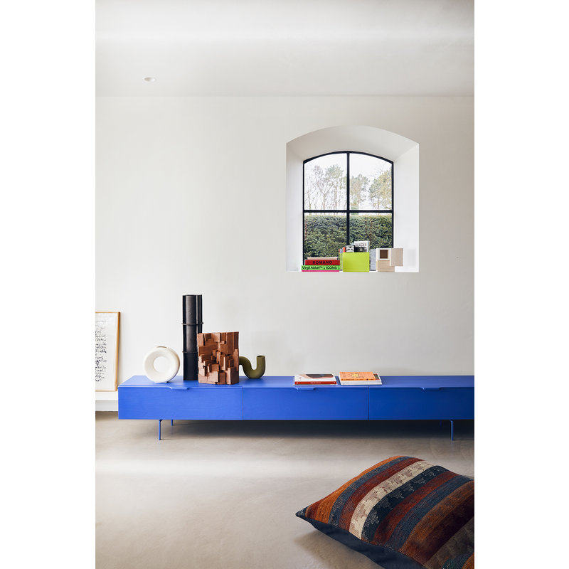 HKliving-collectie tv cabinet wood grain 250cm, cobalt