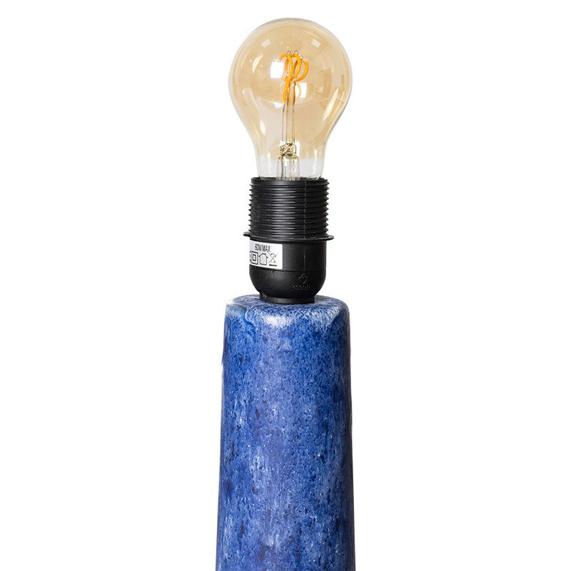 HKliving-collectie Retro aardewerk lampvoet blauw
