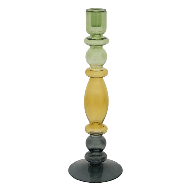 Urban Nature Culture-collectie candle holder recycled glass Bulb, green multicolor