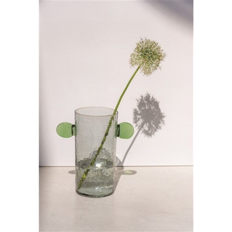 Urban Nature Culture-collectie object vase whiteh ears recycled glass, sea foam green