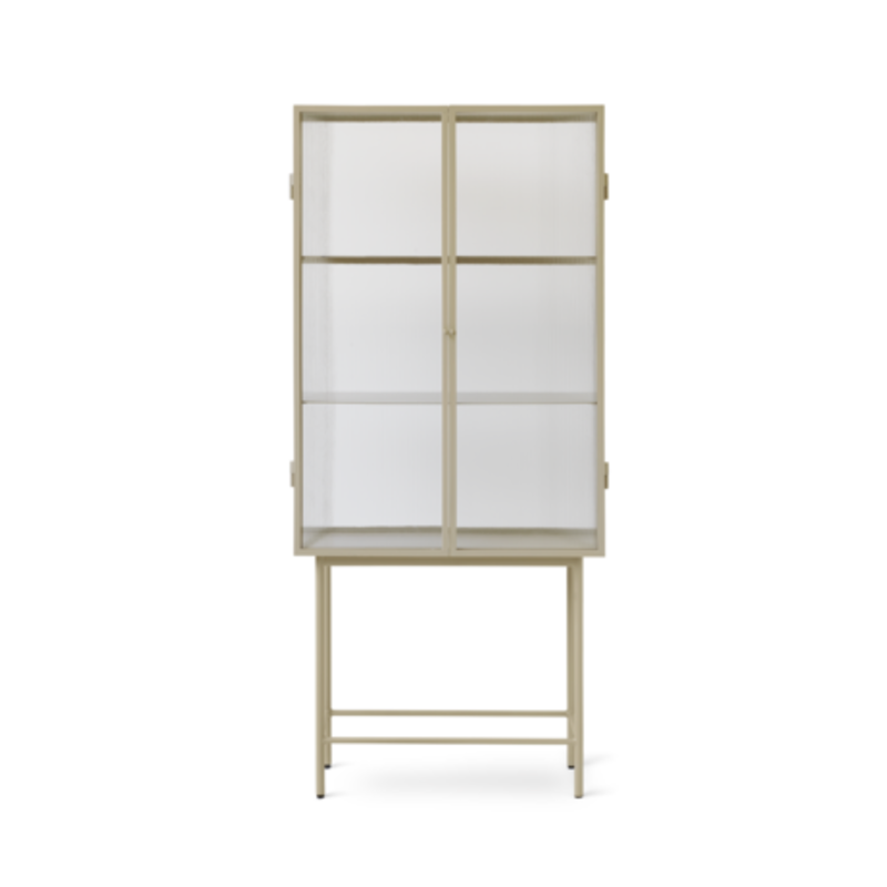 ferm LIVING-collectie Haze Vitrine - Reeded glass cashmere