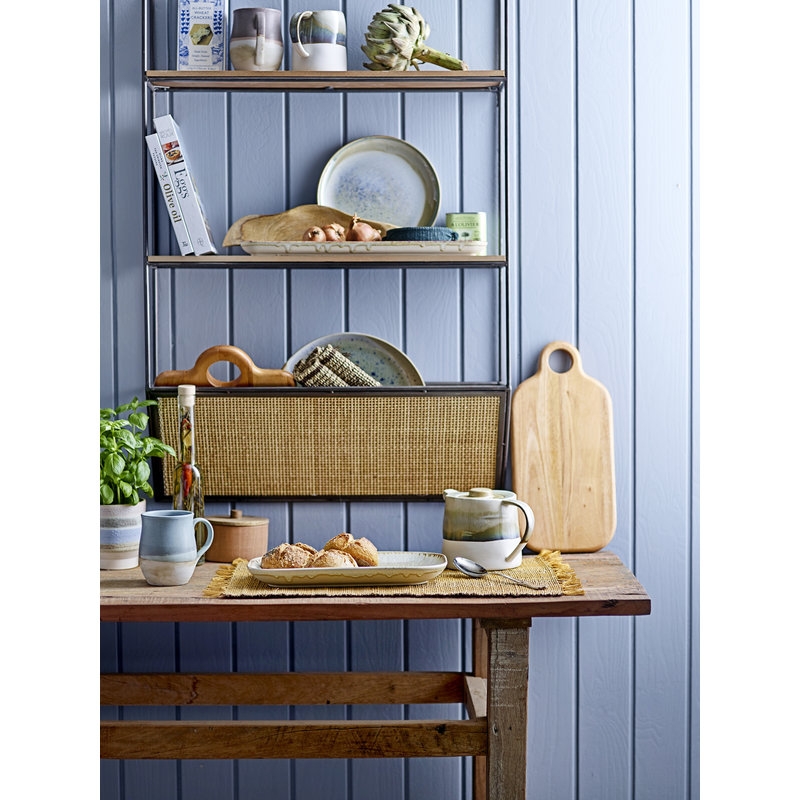 Bloomingville-collectie Wandrek Lesley  zwart metaal - naturel rotan