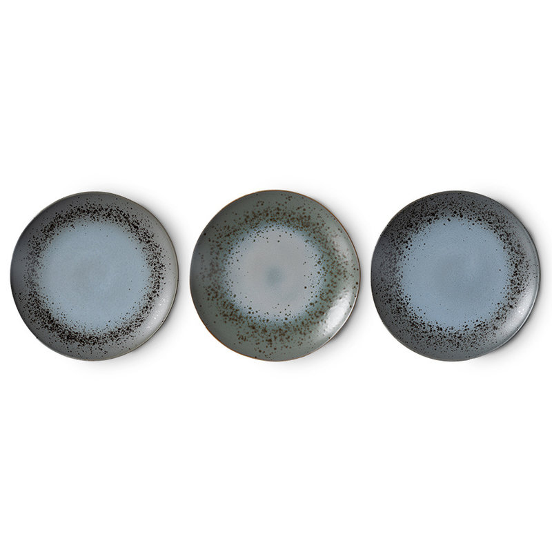 HKLIVING-collectie 70s ceramics: dinner plates, mineral (set of 2)