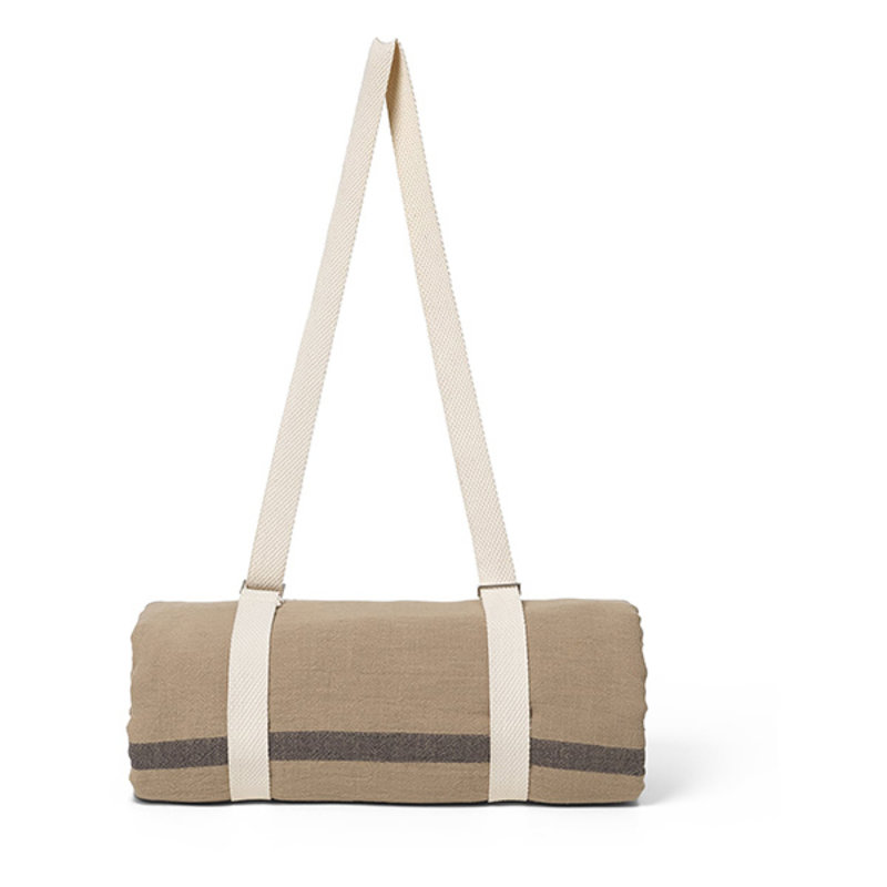 ferm LIVING-collectie Picnic deken Yard Zand/Zwart