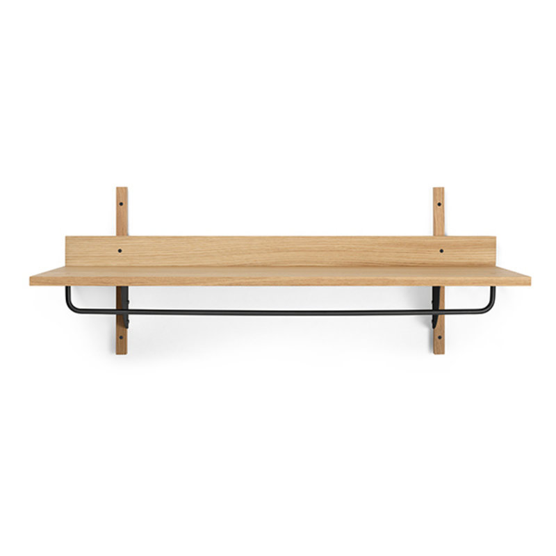 ferm LIVING-collectie Sector Rack Shelf - Oak/Black Brass