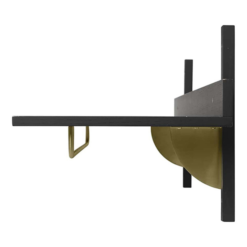 ferm LIVING-collectie Sector Rack Shelf - Black Ash/Brass