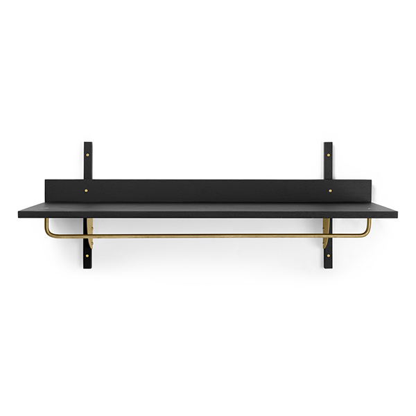 ferm LIVING-collectie Sector Rack Shelf Zwart Ash/Brass