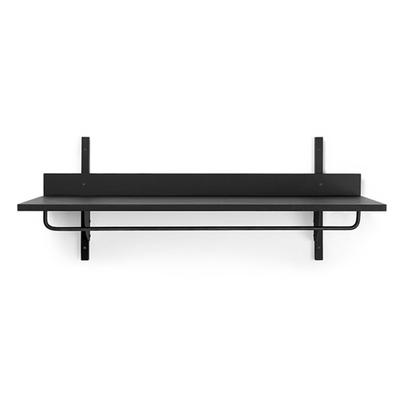 ferm LIVING-collectie Sector Rack Shelf - Black Ash/Bl Brass