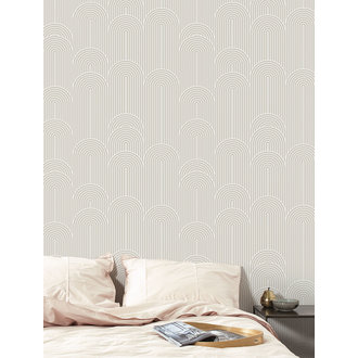 KEK Amsterdam behang met grafische lijnen behang met grafische lijnen beige