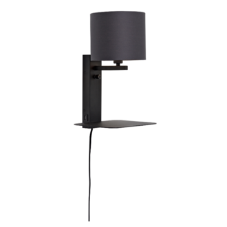 it's about RoMi Wandlamp Florence plank+usb+kap 1815 zwart