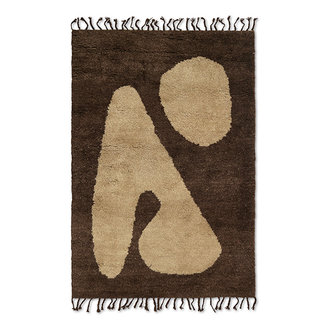 ferm LIVING Abstract Rug - Large - Brown/Off-white