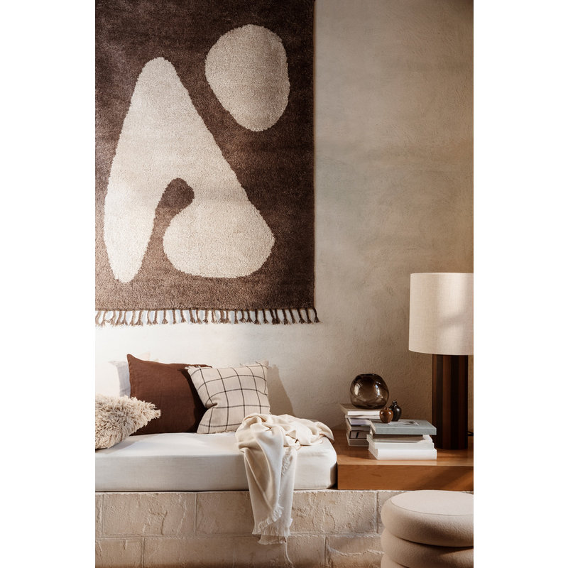 ferm LIVING-collectie Abstract Rug - Large - Brown/Off-white