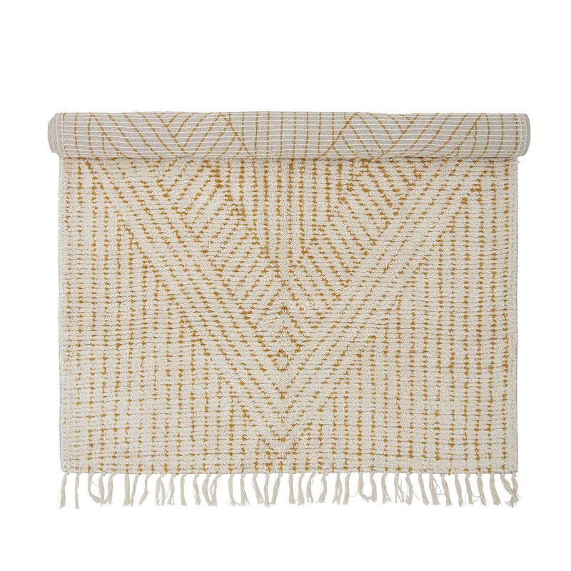 Bloomingville-collectie Stephi Rug, Yellow, Cotton