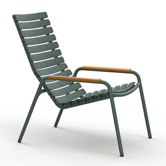 Houe Houe ReCLIPS Lounge Chair - Green- bamboo armrests