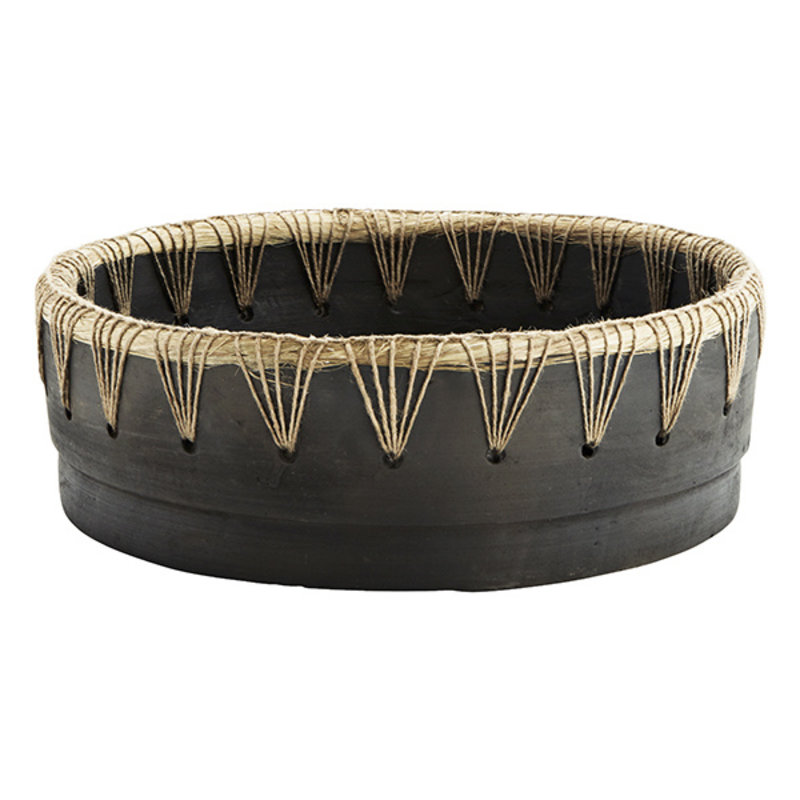 Madam Stoltz-collectie Terracotta bowl w/ jute