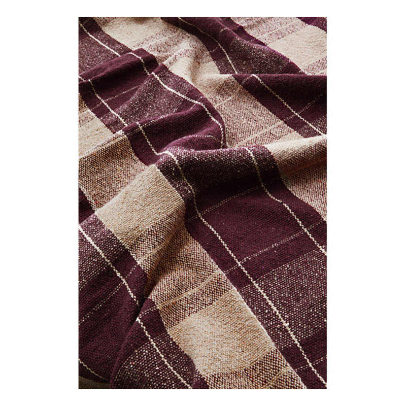 Madam Stoltz-collectie Checked woven throw w/ fringes