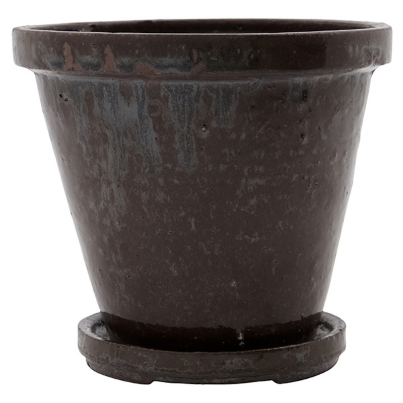 House Doctor-collectie Flowerpot and trivet Flower brown