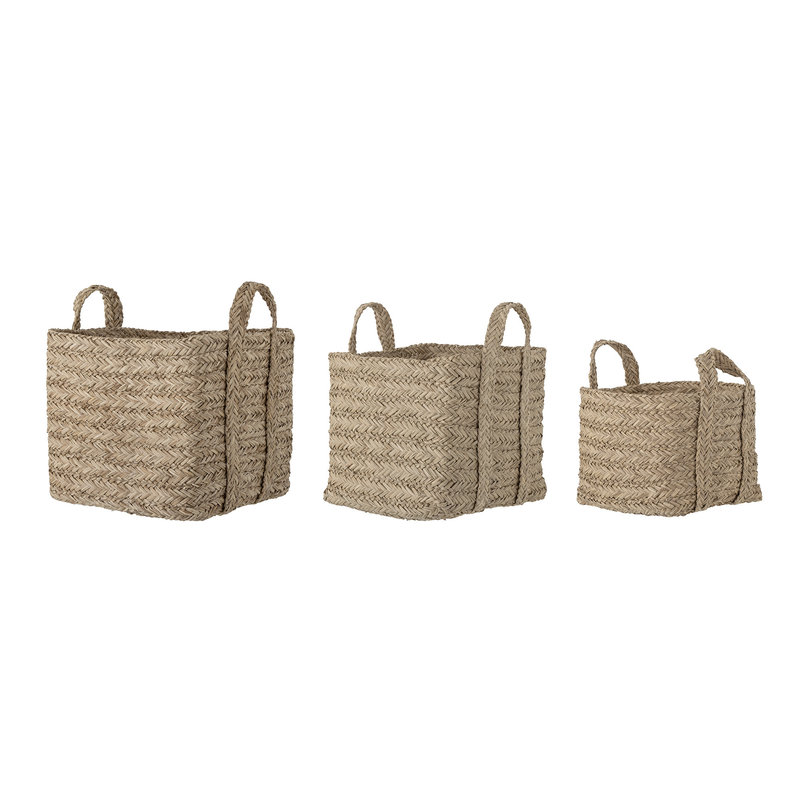 Bloomingville-collectie Kayes Basket, Nature, Seagrass - set of 3