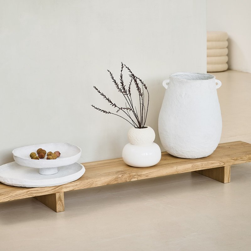 Urban Nature Culture-collectie Decoratie pot katoen-mache Orecchi wit 45 cm