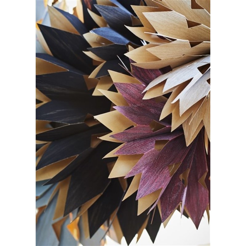 Madam Stoltz-collectie Veneer paper star w/ lights