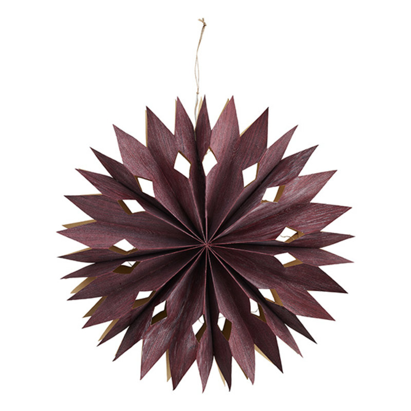 Madam Stoltz-collectie Veneer paper star w/ lights