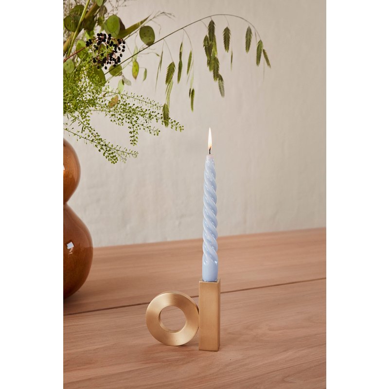 OYOY LIVING Baari Candlestick Solid Brass Brushed Brass