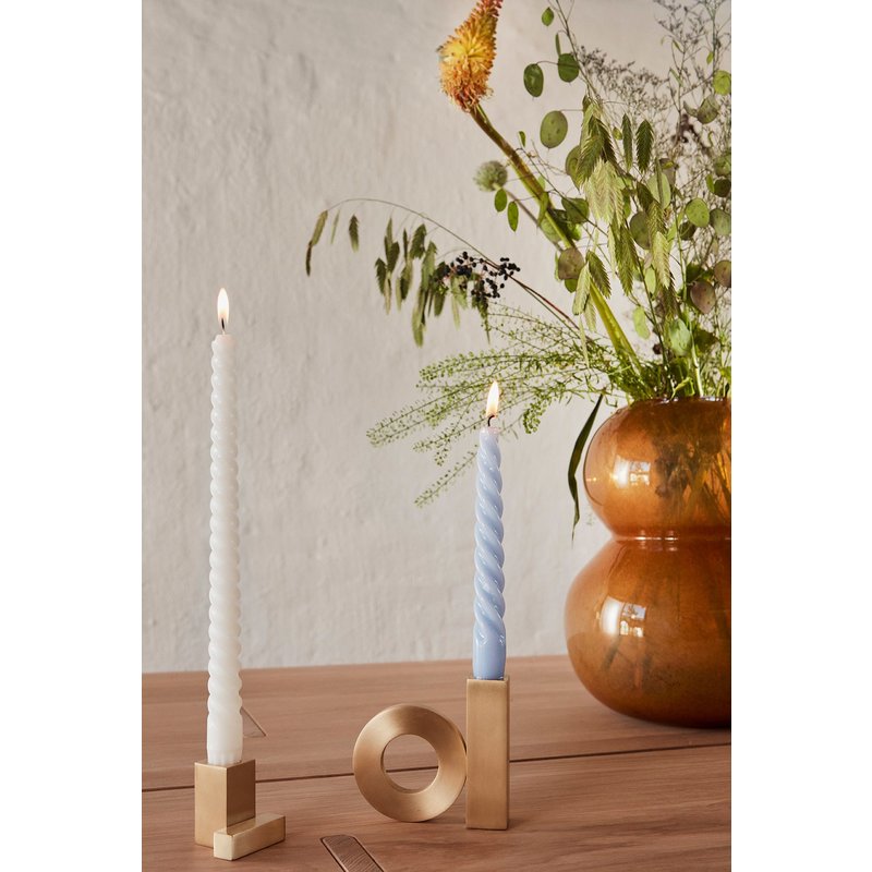 OYOY LIVING Baari Candlestick Solid Brass Brushed Brass