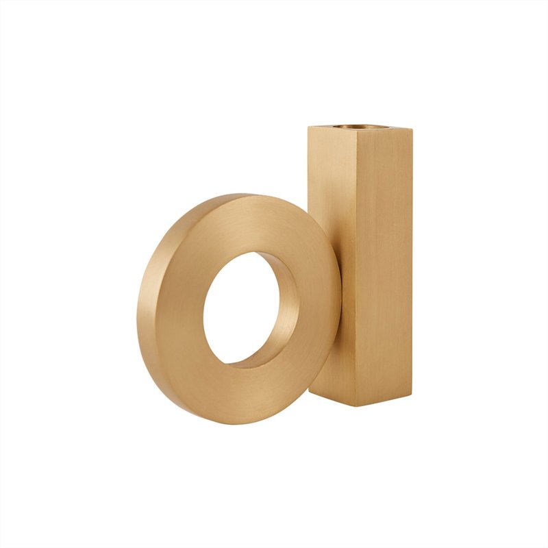 OYOY LIVING Baari Candlestick Solid Brass Brushed Brass