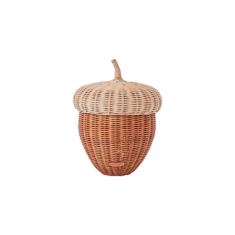 OYOY MINI Basket acorn natural rattan