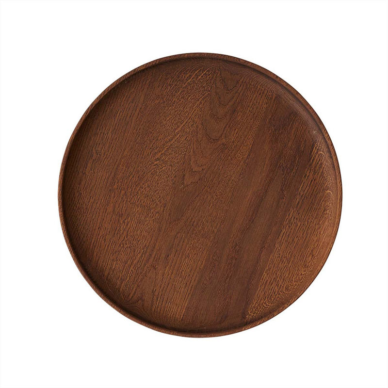 OYOY LIVING-collectie Houten Dienbla Inka Rond Large Donker