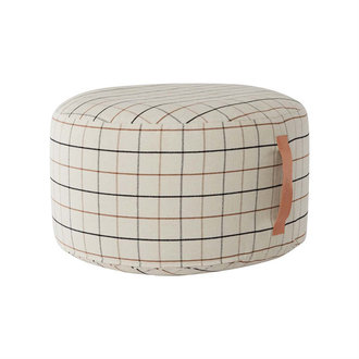 OYOY LIVING Pouf Grid Large Offwhite