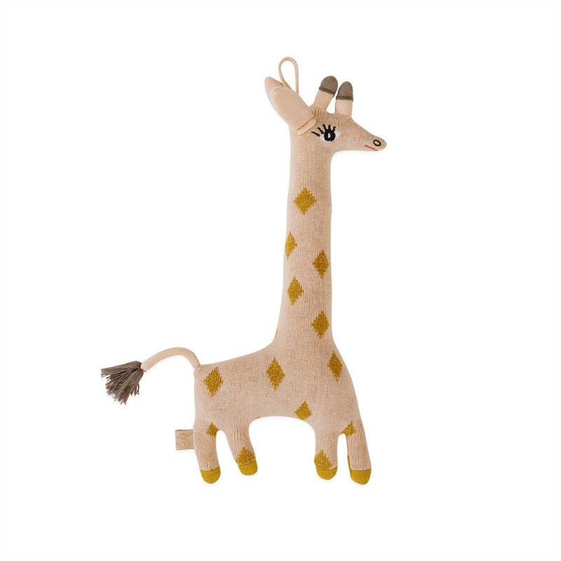 OYOY MINI-collectie Knuffel Baby Guggi Giraffe Roos / Amber