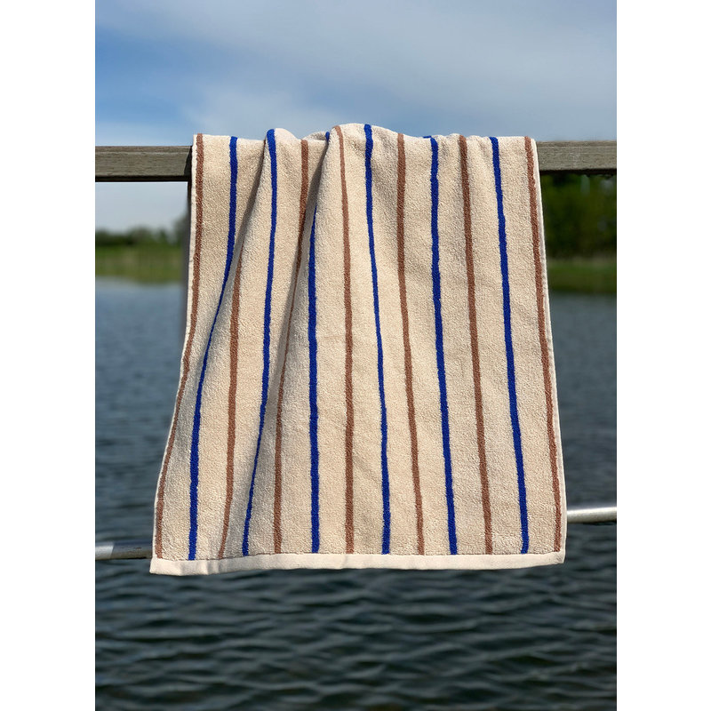 OYOY LIVING Towel Raita 100x150 cm Caramel / Optic Blue