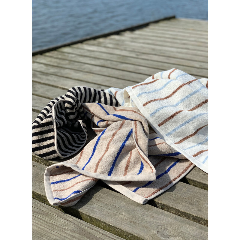 OYOY LIVING Towel Raita 100x150 cm Caramel / Optic Blue