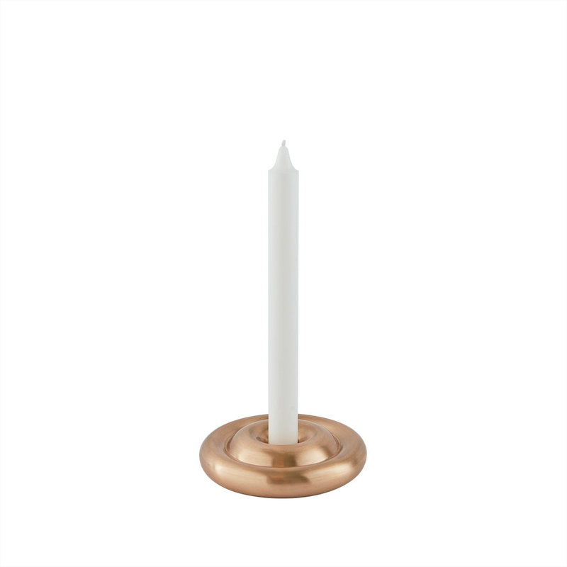 OYOY LIVING Candlestick Savi Solid Brass Low Brushed Brass