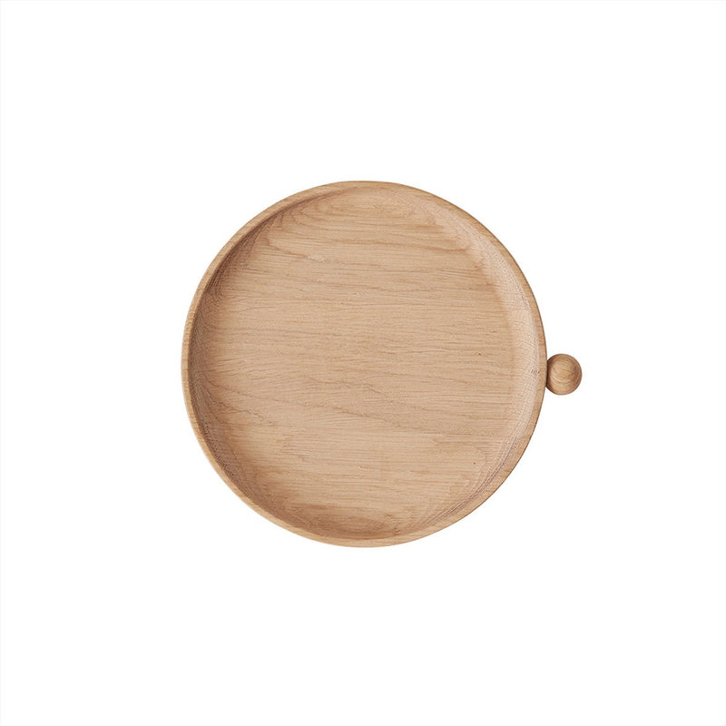 OYOY LIVING Inka Houten Dienblad Rond - Small - Nature