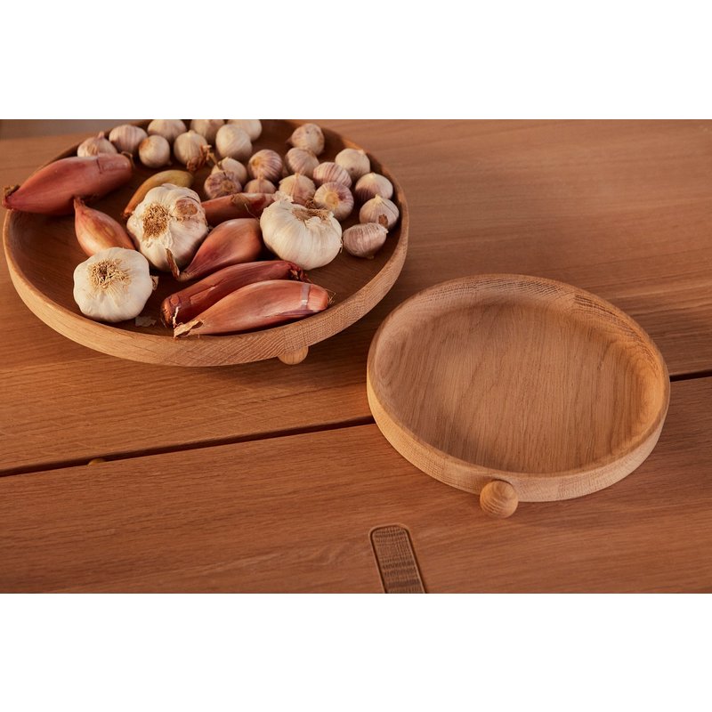 OYOY LIVING Houten Dienblad Inka Rond 25x22,2x20 cm naturel