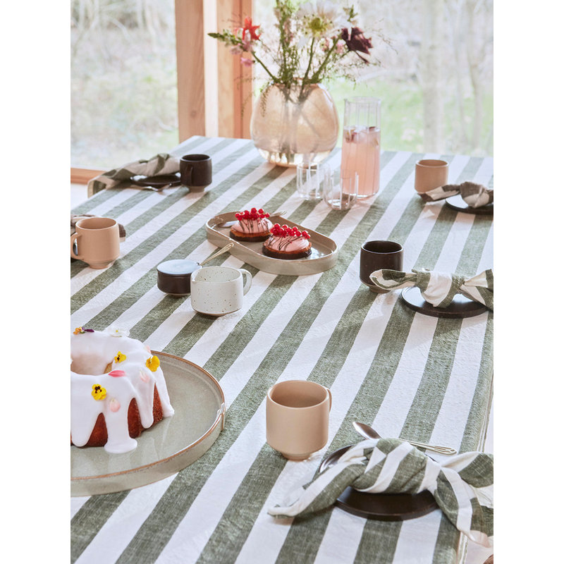 OYOY LIVING Tablecloth Striped 200x140 cm Choko