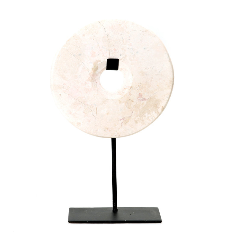 Bazar Bizar The Marble Disc on Stand - White - L
