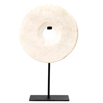 Bazar Bizar The Marble Disc on Stand - White - L