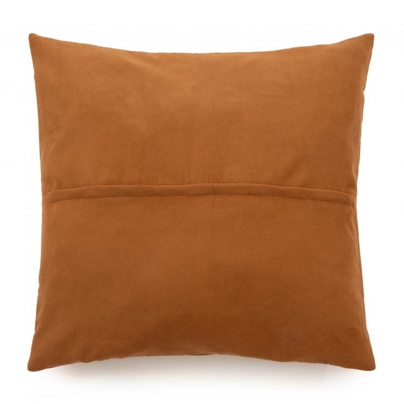 Bazar Bizar-collectie Four Panel Leather Kussenhoes - Camel - 60x60