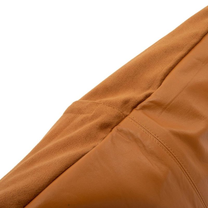Bazar Bizar-collectie Four Panel Leather Kussenhoes - Camel - 60x60