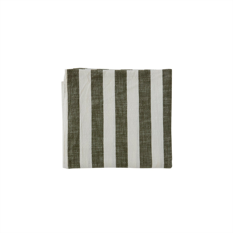 OYOY LIVING Striped Tablecloth - 260x140 cm - Olive