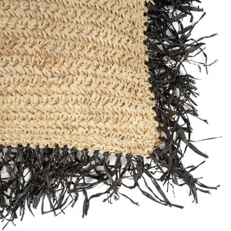 Bazar Bizar The Raffia Cushion Cover - Square - Natural Black - 60x60
