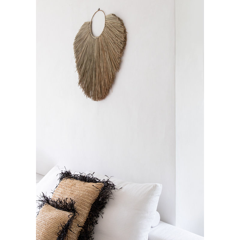 Bazar Bizar The Raffia Cushion Cover - Square - Natural Black - 60x60